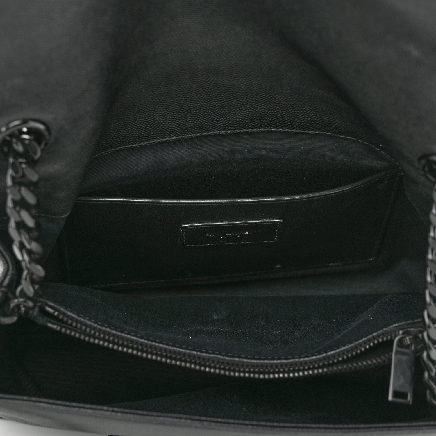 Saint Laurent Grain De Poudre Medium West Hollywood Monogram Fold-Over Black 5 of 10