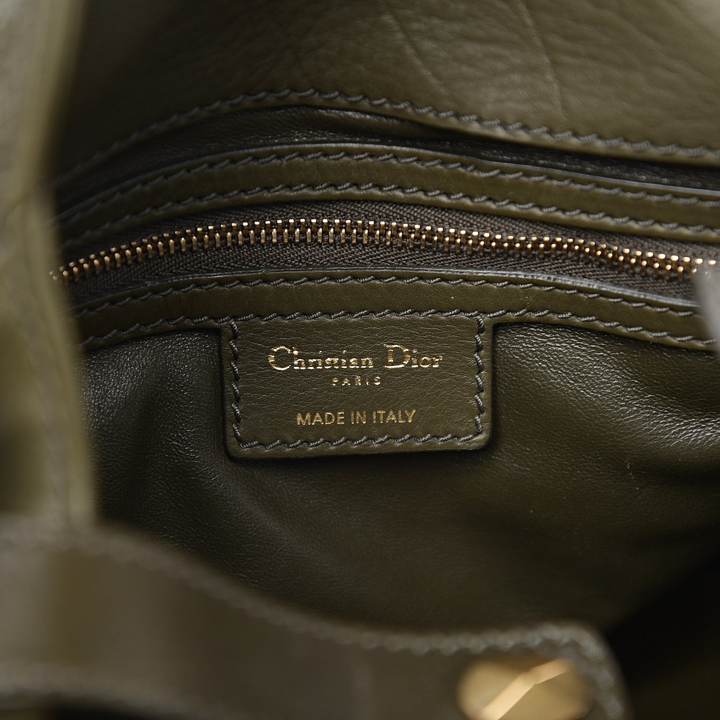 Calfskin Woven Satchel Dark Green