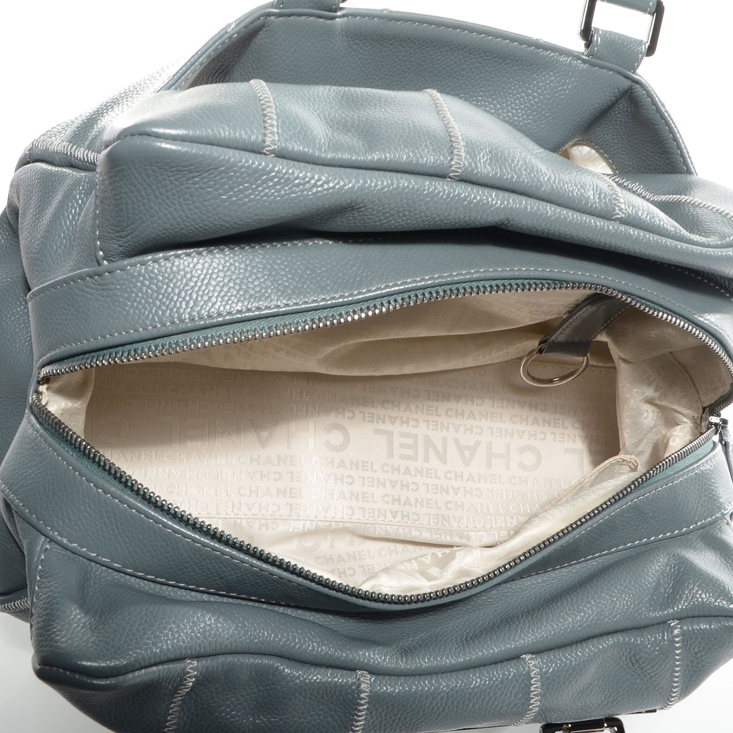 Chanel Caviar Square Stitched Tote Grey 5 of 7