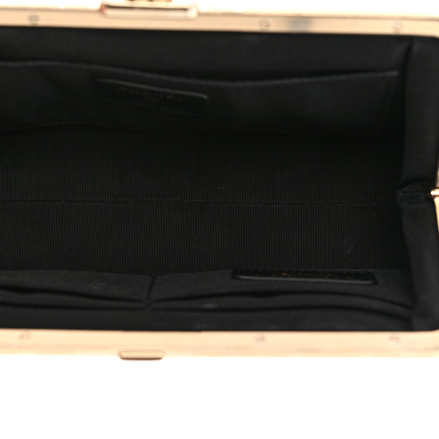Tweed Quilted Kiss Lock Clutch Black