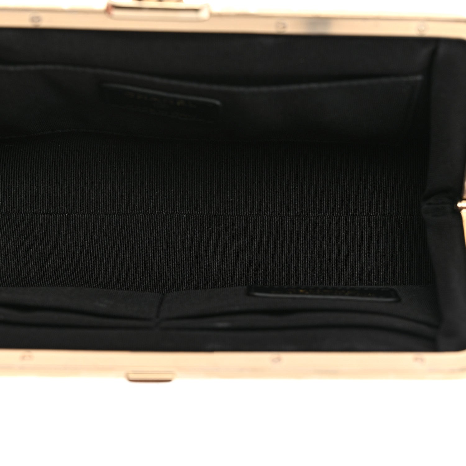 Chanel Tweed Quilted Kiss Lock Clutch Black 5 of 8