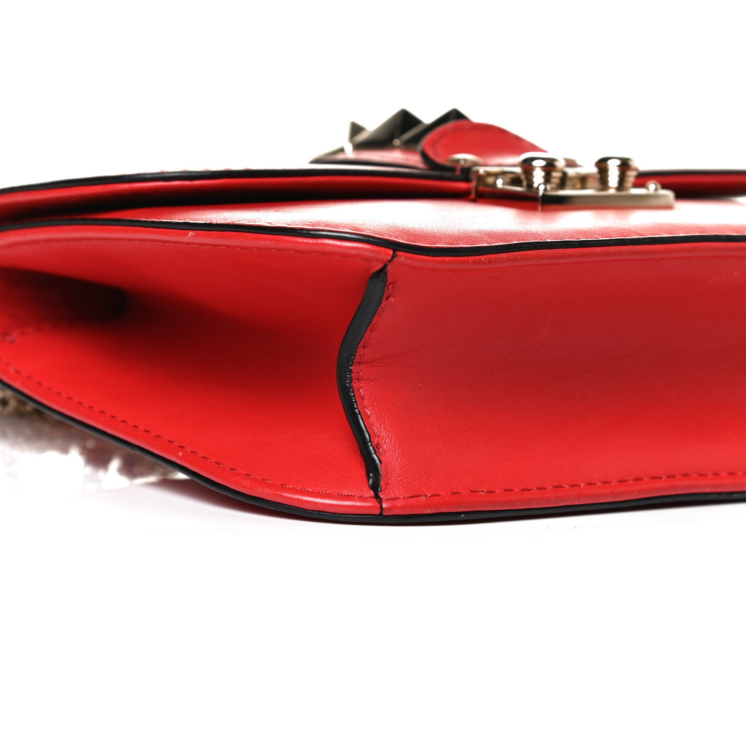 Valentino Garavani Vitello Small Glam Lock Rockstud Flap Red 8 of 12