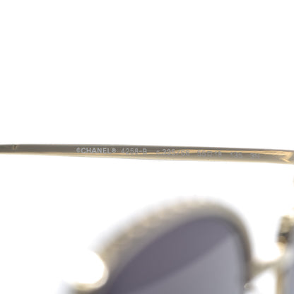 Chanel Metal Crystal Sunglasses 4258-B Gold 5 of 7