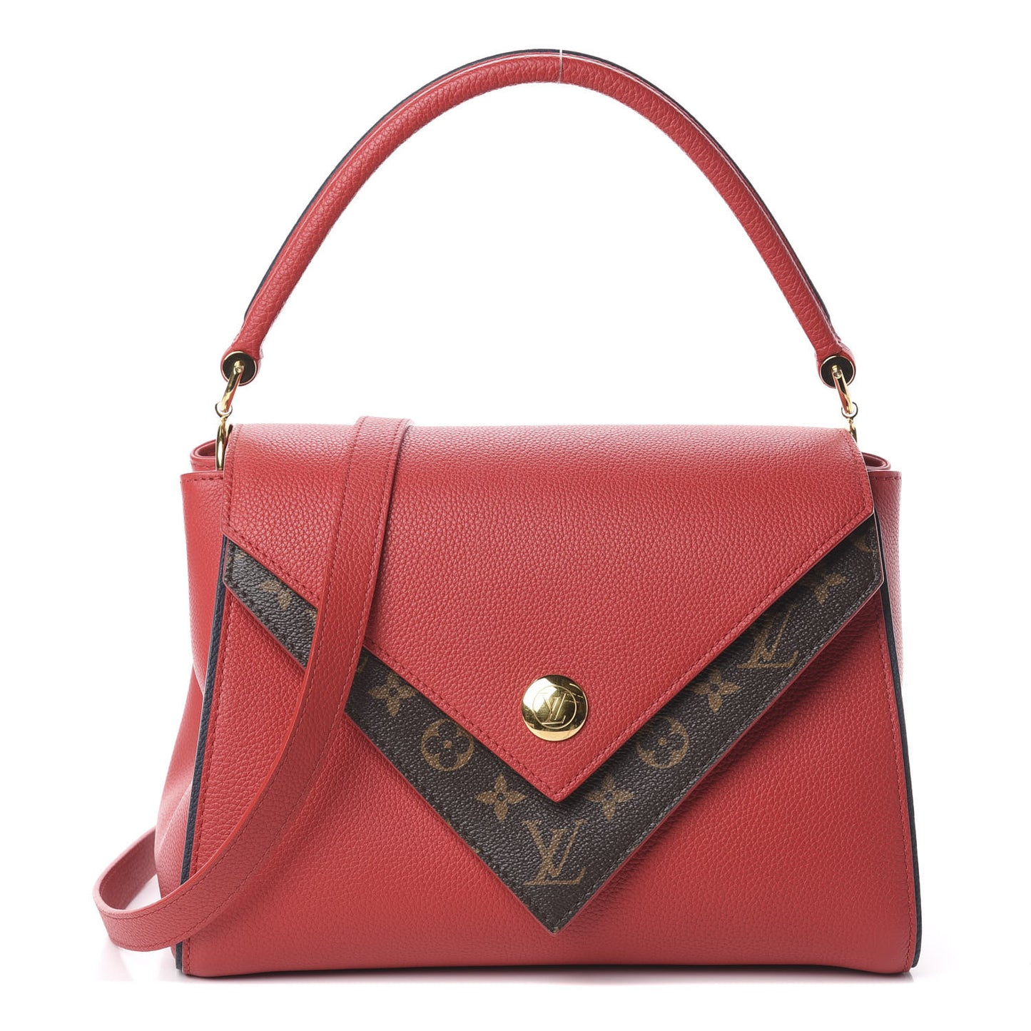 Grained Calfskin Monogram Double V Rubis