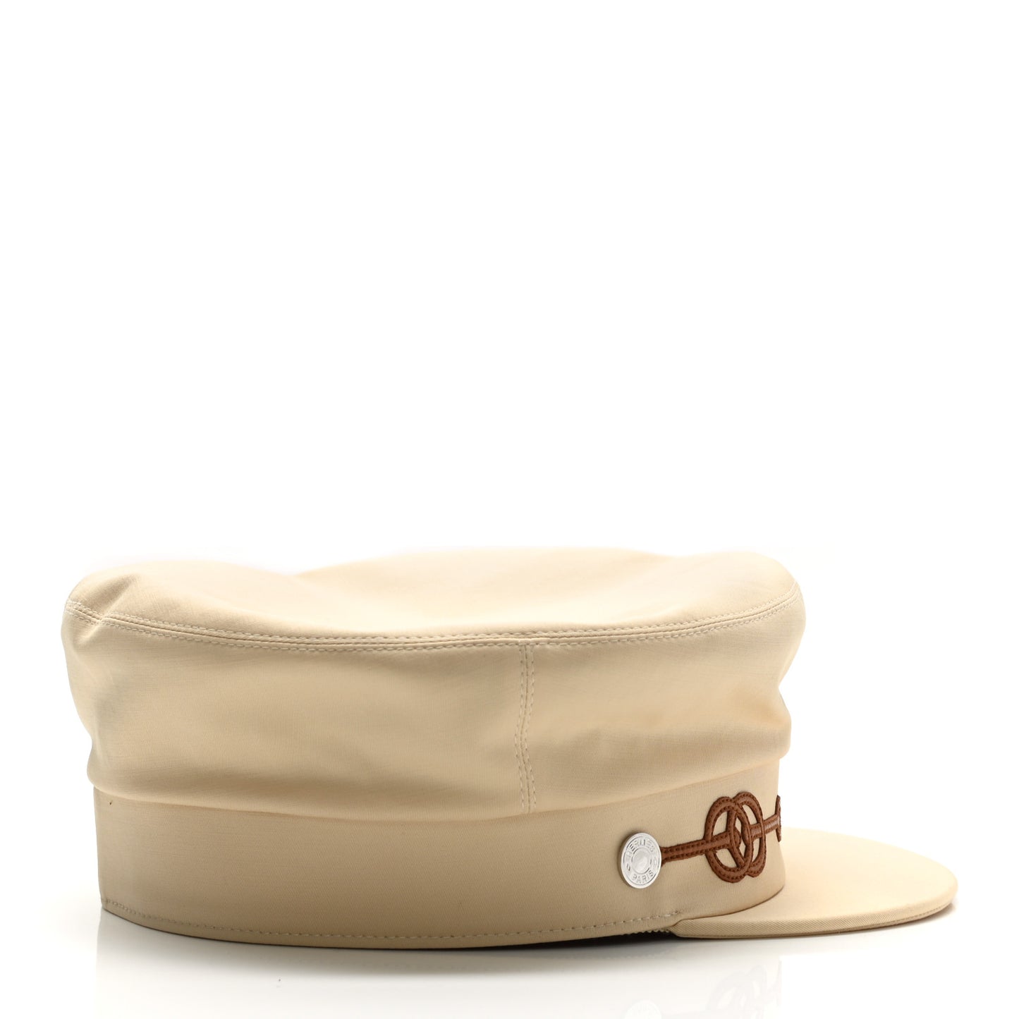 Double Linen Twill Casquette Cabourg Cliquetis Cap 58 White Creme