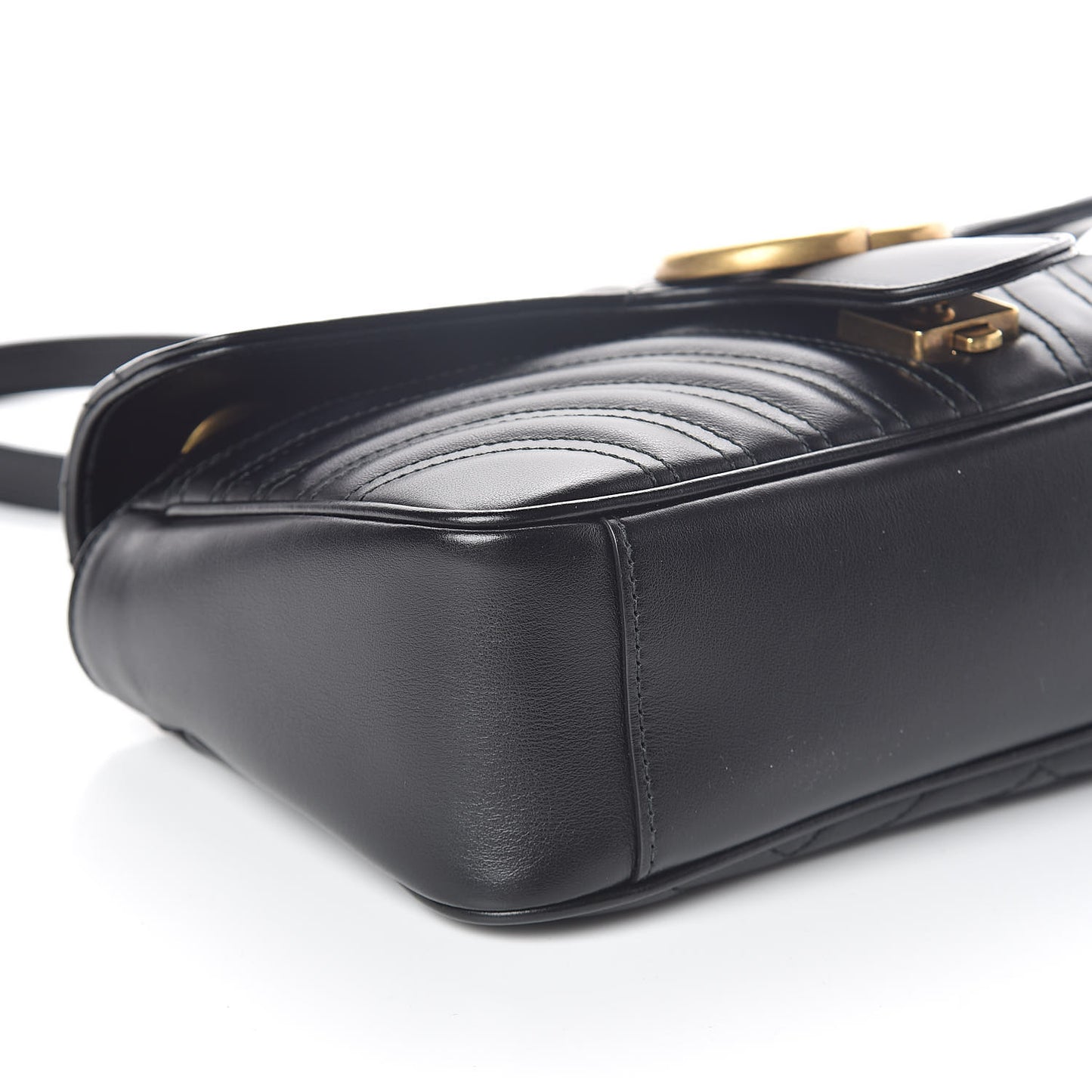 Calfskin Matelasse Small GG Marmont Shoulder Bag Black