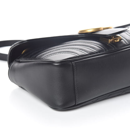 Gucci Calfskin Matelasse Small GG Marmont Shoulder Bag Black 8 of 9