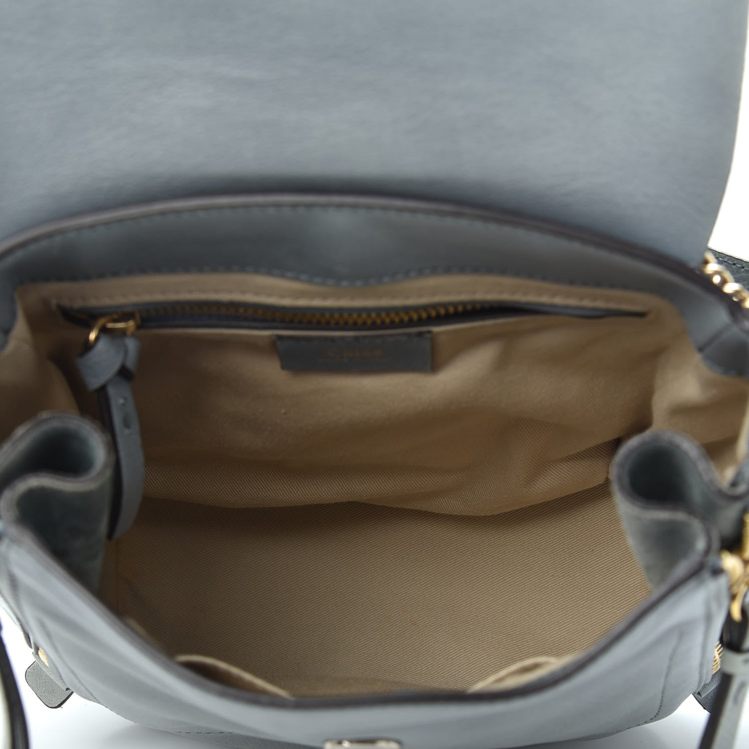 Chloe Suede Calfskin Small Faye Backpack Washed Blue 4 of 14