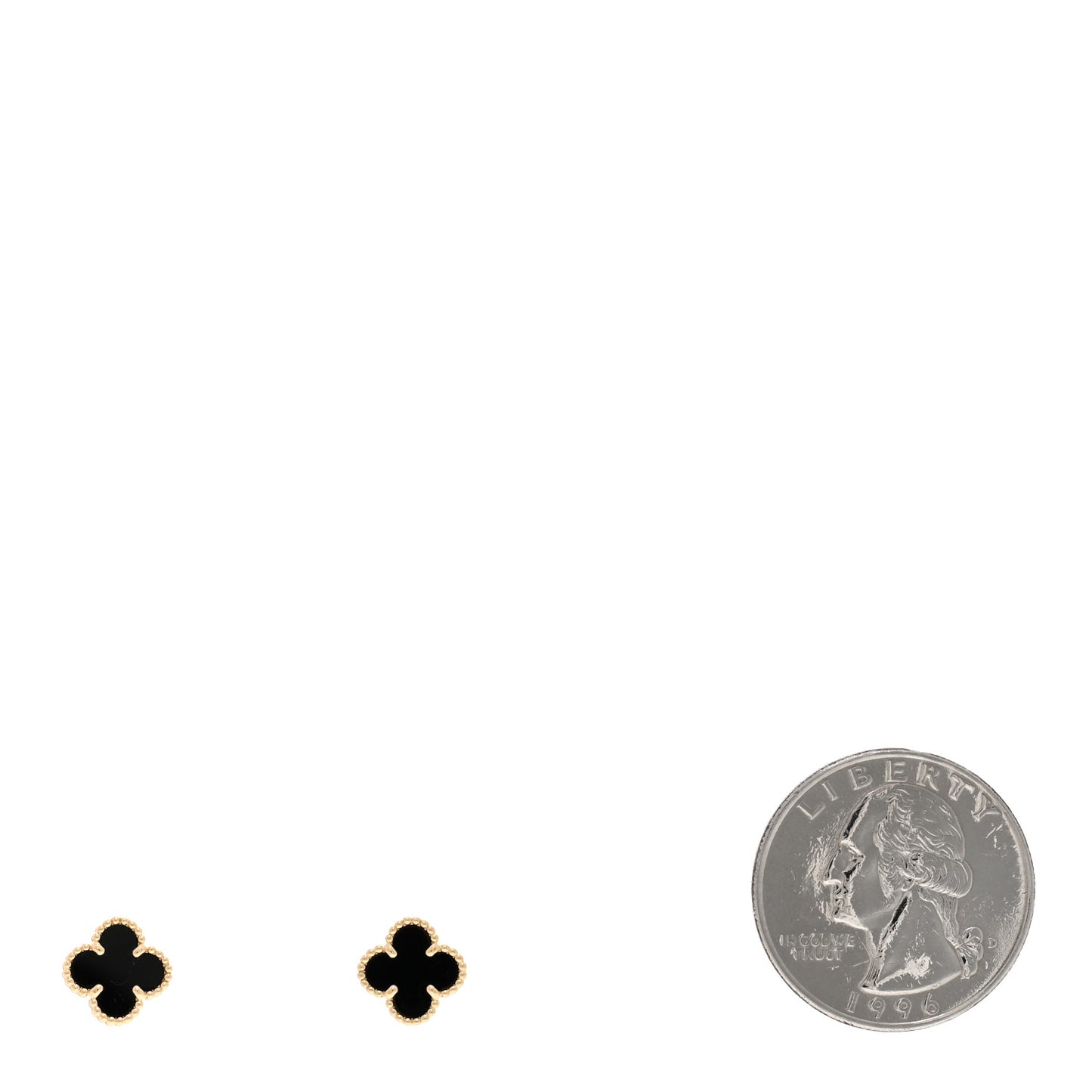 18K Yellow Gold Black Onyx Sweet Alhambra Earrings