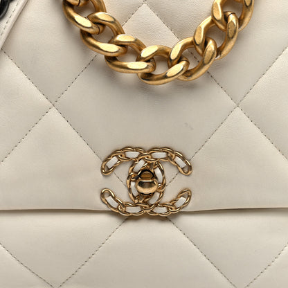 Chanel Lambskin Quilted Large Chanel 19 Flap White 8 of 10