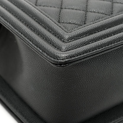 Chanel Caviar Quilted Medium Boy Flap Black 12 of 13