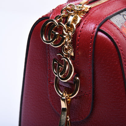 Gucci GG Supreme Monogram Flora Web Medium Ophidia Boston Red 15 of 18