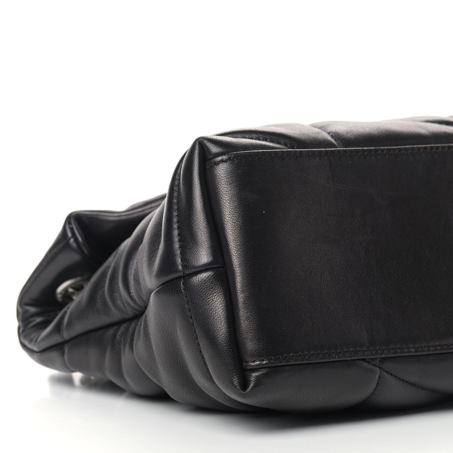 Saint Laurent Lambskin Quilted Small Loulou Puffer Monogram Chain Satchel Black 7 of 10