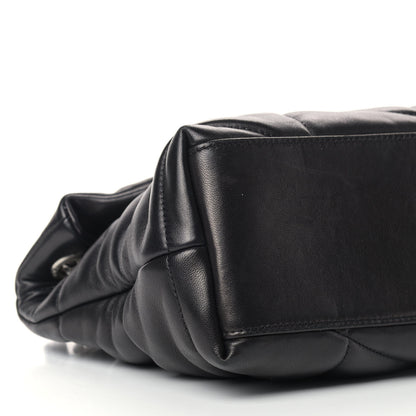 Saint Laurent Lambskin Quilted Small Loulou Puffer Monogram Chain Satchel Black 7 of 10