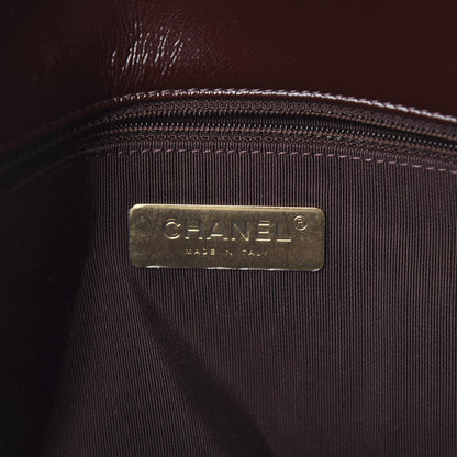 Chanel Shiny Crumpled Calfskin Quilted Medium 19 Flap Burgundy 8 of 11