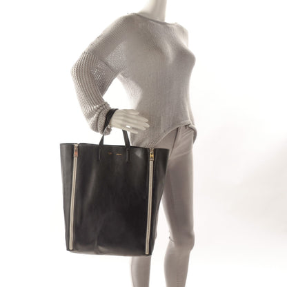 Celine Lambskin Large Vertical Gusset Cabas Black 2 of 8