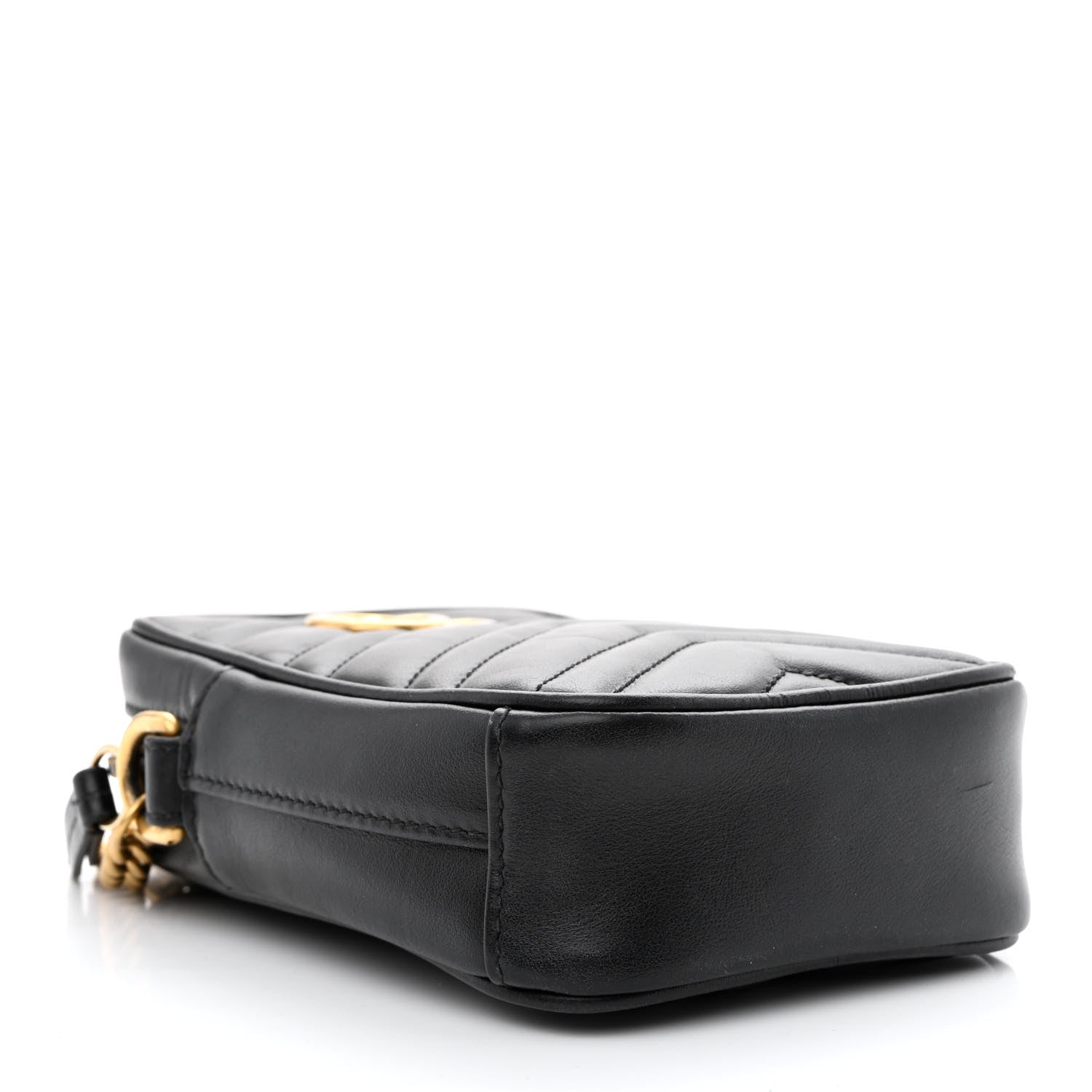 Gucci Calfskin Matelasse Mini GG Marmont Crossbody Bag Black 4 of 11