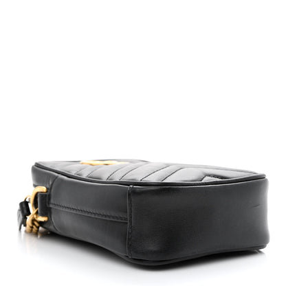 Gucci Calfskin Matelasse Mini GG Marmont Crossbody Bag Black 4 of 11
