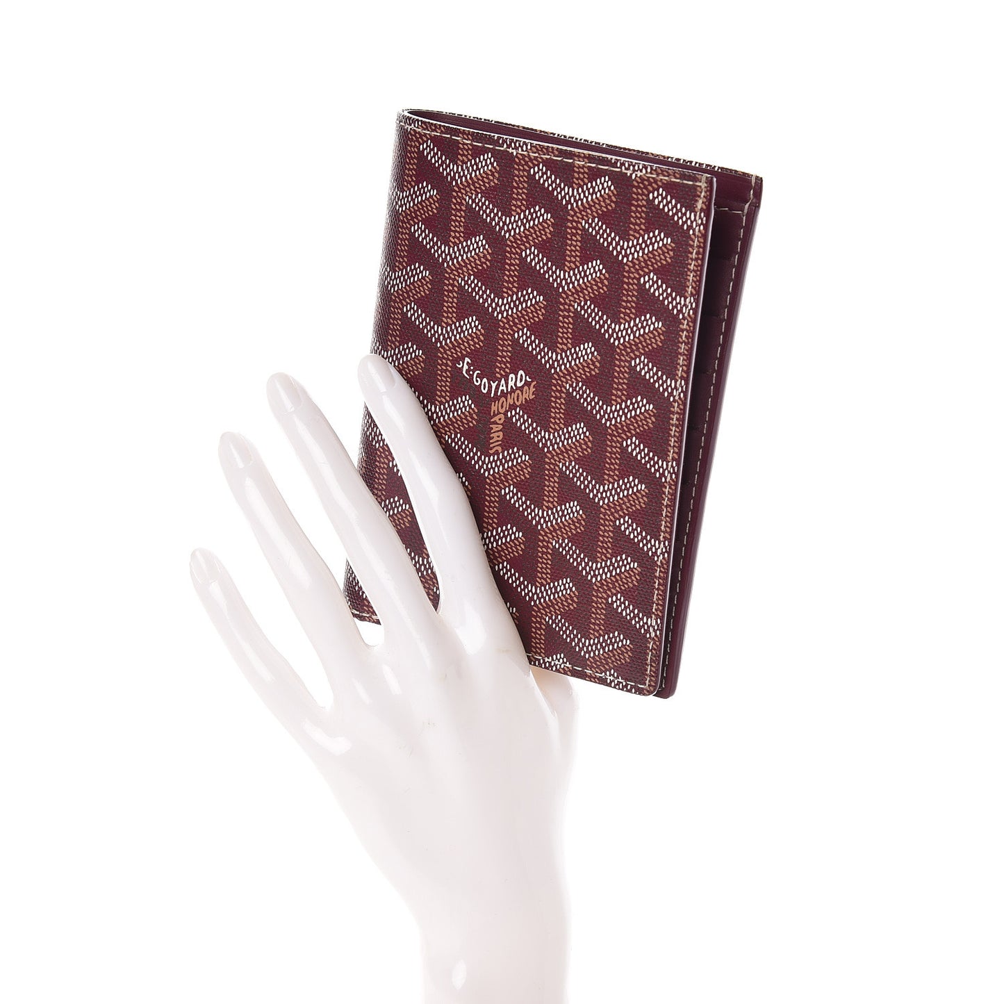 Chevron Bifold Wallet Burgundy