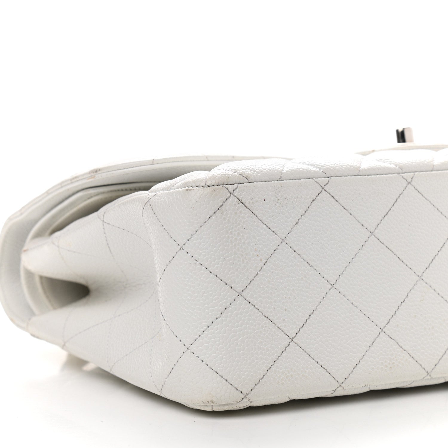 Chanel Caviar Quilted Jumbo Double Flap White 8 of 32