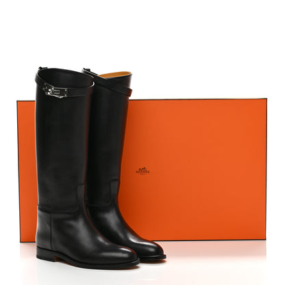 Hermes Box Kelly Jumping Boots 35 Black 9 of 9