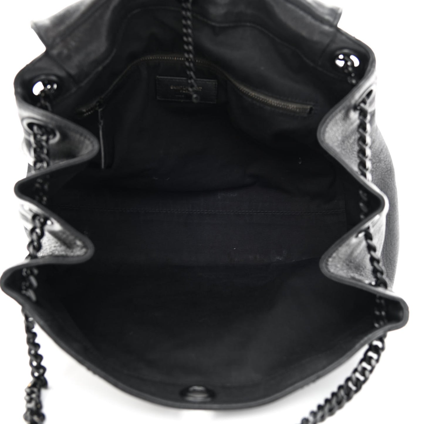 Vintage Lambskin Chevron Monogram Medium Nolita Black