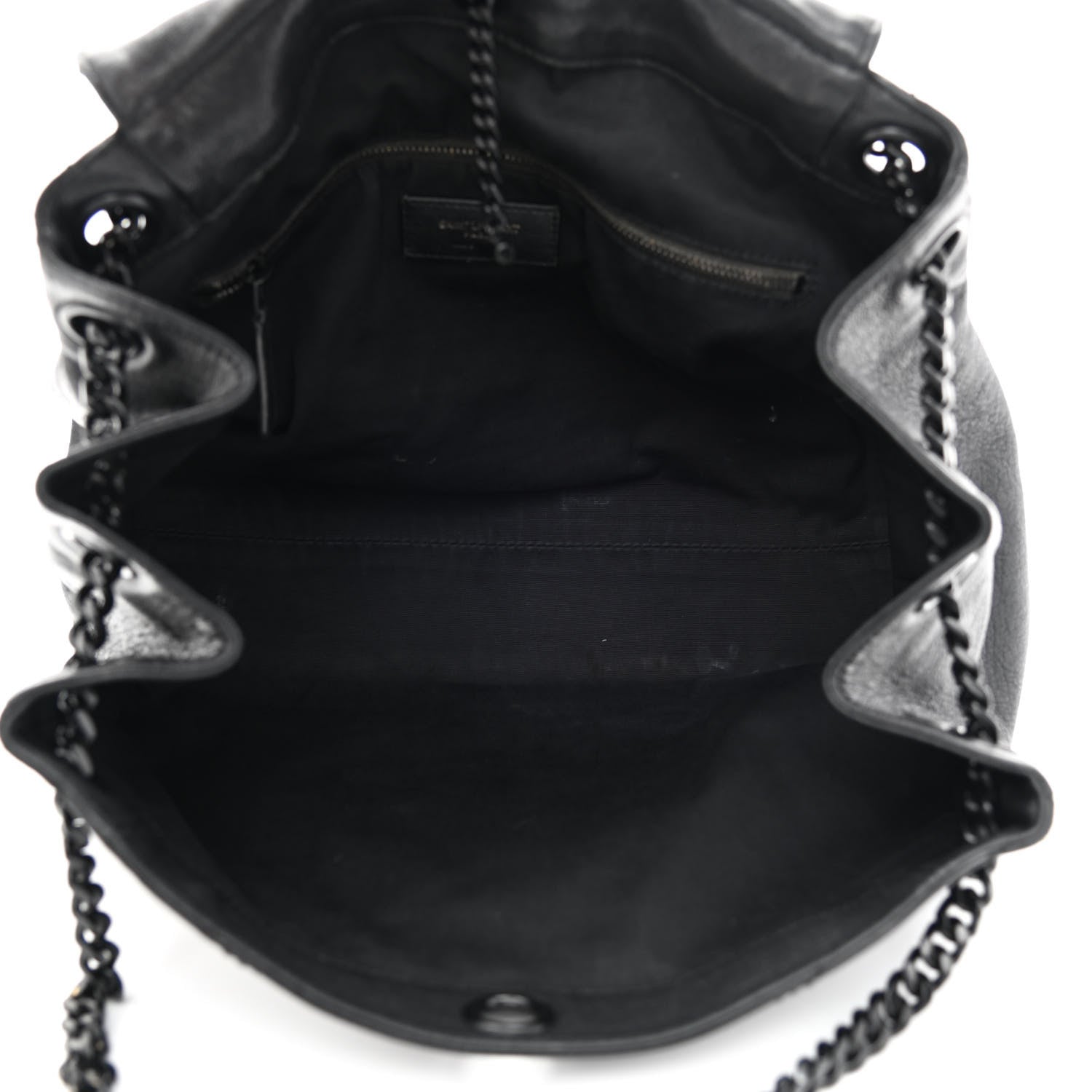 Saint Laurent Vintage Lambskin Chevron Monogram Medium Nolita Black 5 of 10