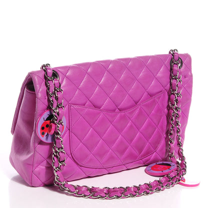 Chanel Lambskin Ladybug Medium Single Flap Fuchsia 2 of 7