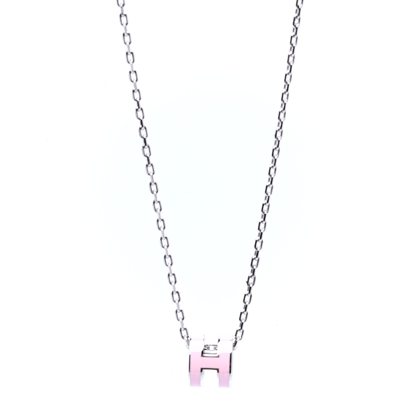 Palladium Mini Pop H Pendant Necklace Rose Dragee