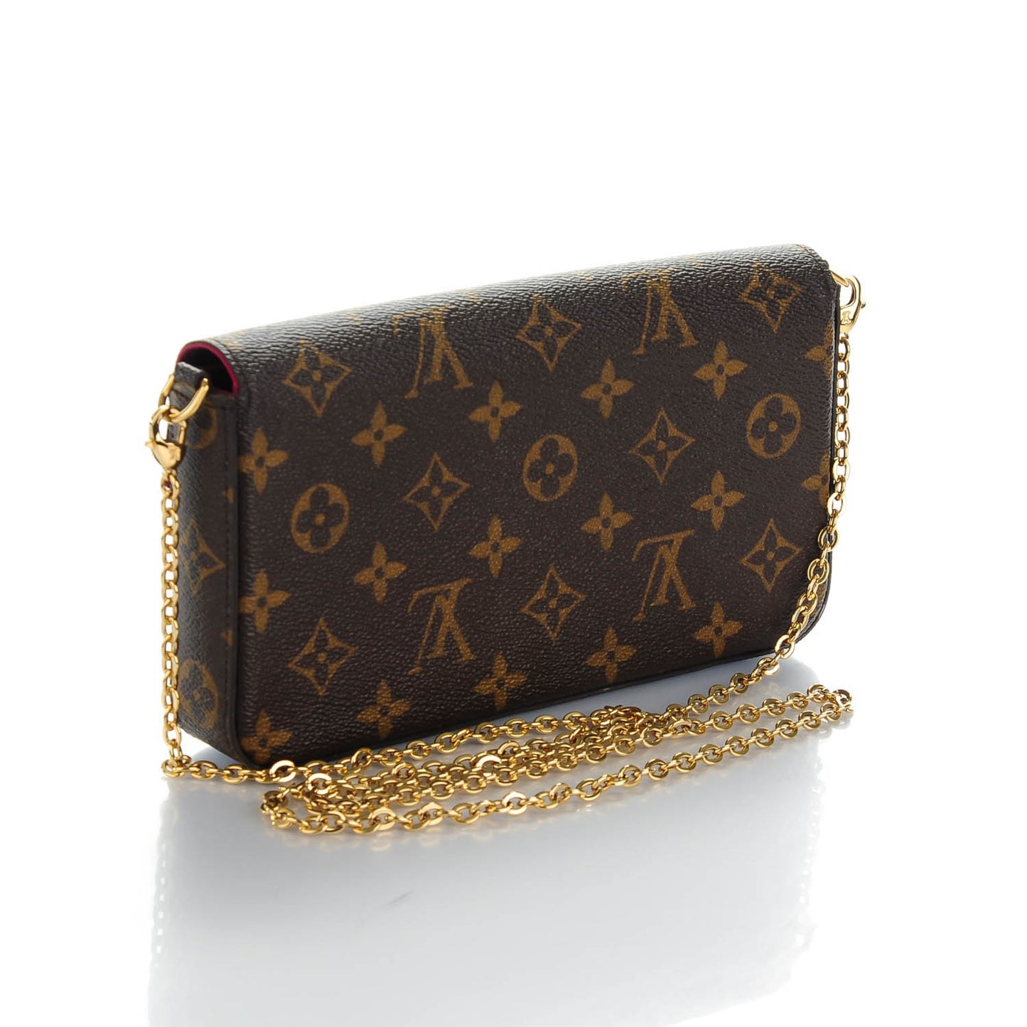 Monogram Pochette Felicie Chain Wallet Fuchsia