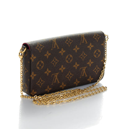 Louis Vuitton Monogram Pochette Felicie Chain Wallet Fuchsia 3 of 8