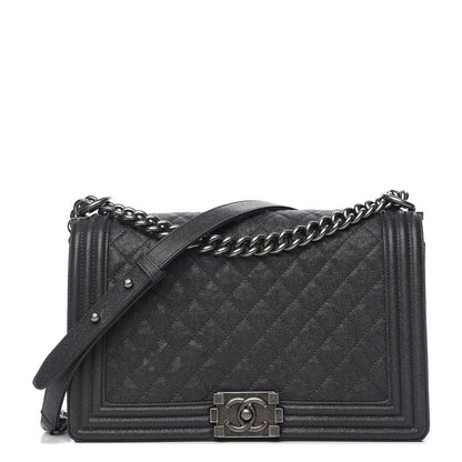 Chanel Metallic Caviar Quilted New Medium Boy Flap Grey 1 of 9