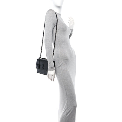 Saint Laurent Calfskin Medium Monogram Monochrome Sunset Black 2 of 10