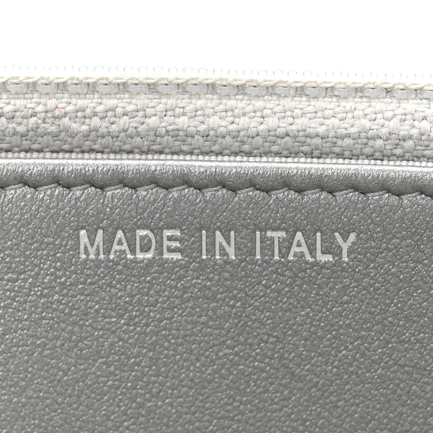 Metallic Lambskin Crystal Camellia Embossed Wallet On Chain WOC Silver