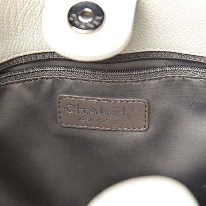 Chanel Caviar Quilted Petit Shopping Tote PST White 5 of 23