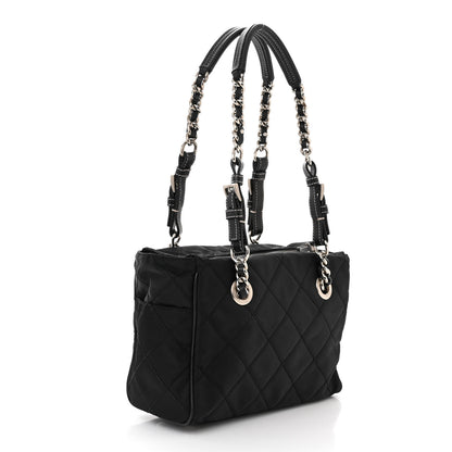 Prada Nylon Tessuto Quilted Chain Shoulder Bag Black 3 of 11
