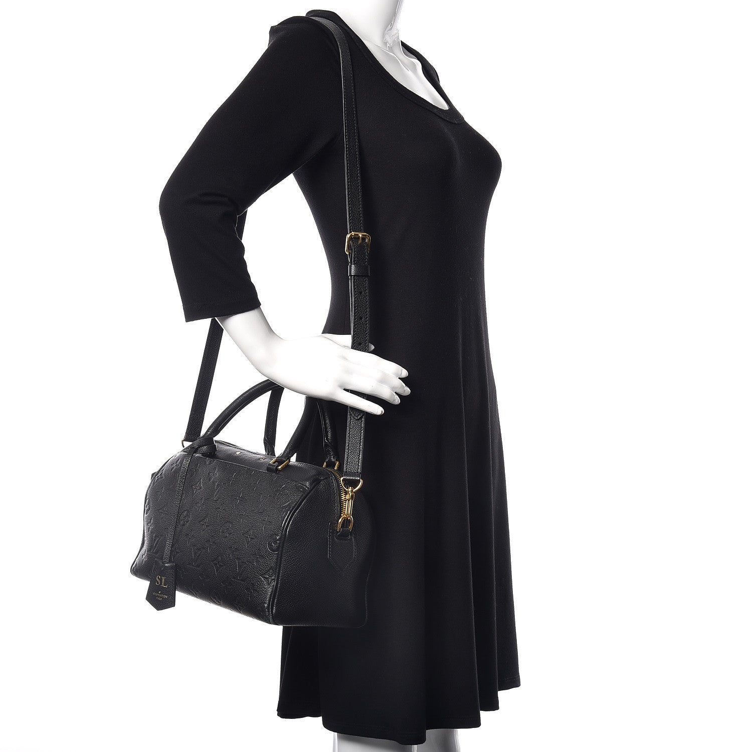 Louis Vuitton Empreinte Speedy Bandouliere 25 NM Black 2 of 17