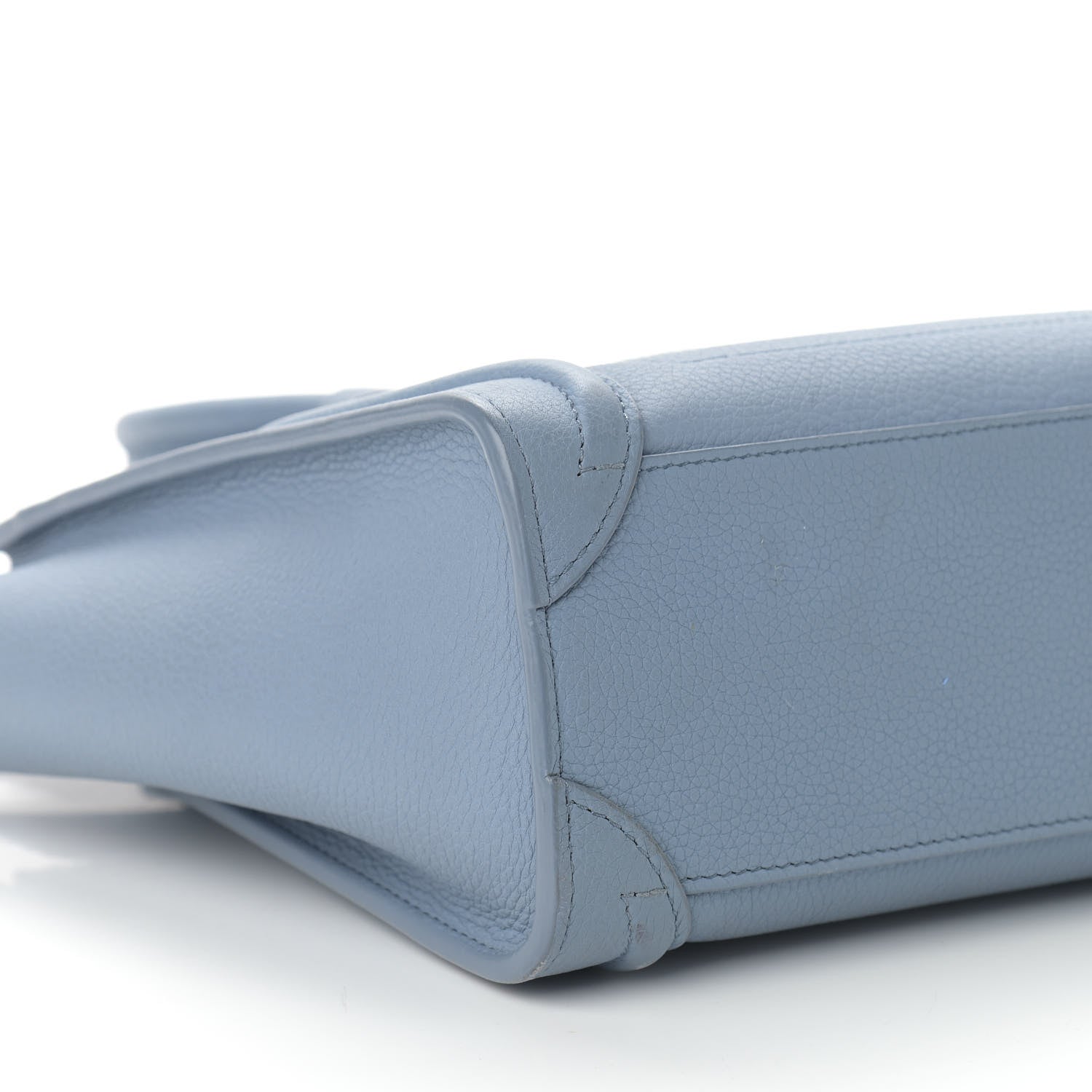 Celine Drummed Calfskin Nano Luggage Blue 7 of 8