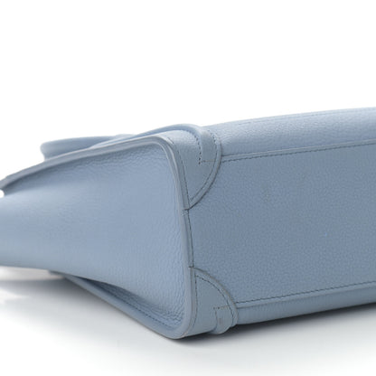 Celine Drummed Calfskin Nano Luggage Blue 7 of 8
