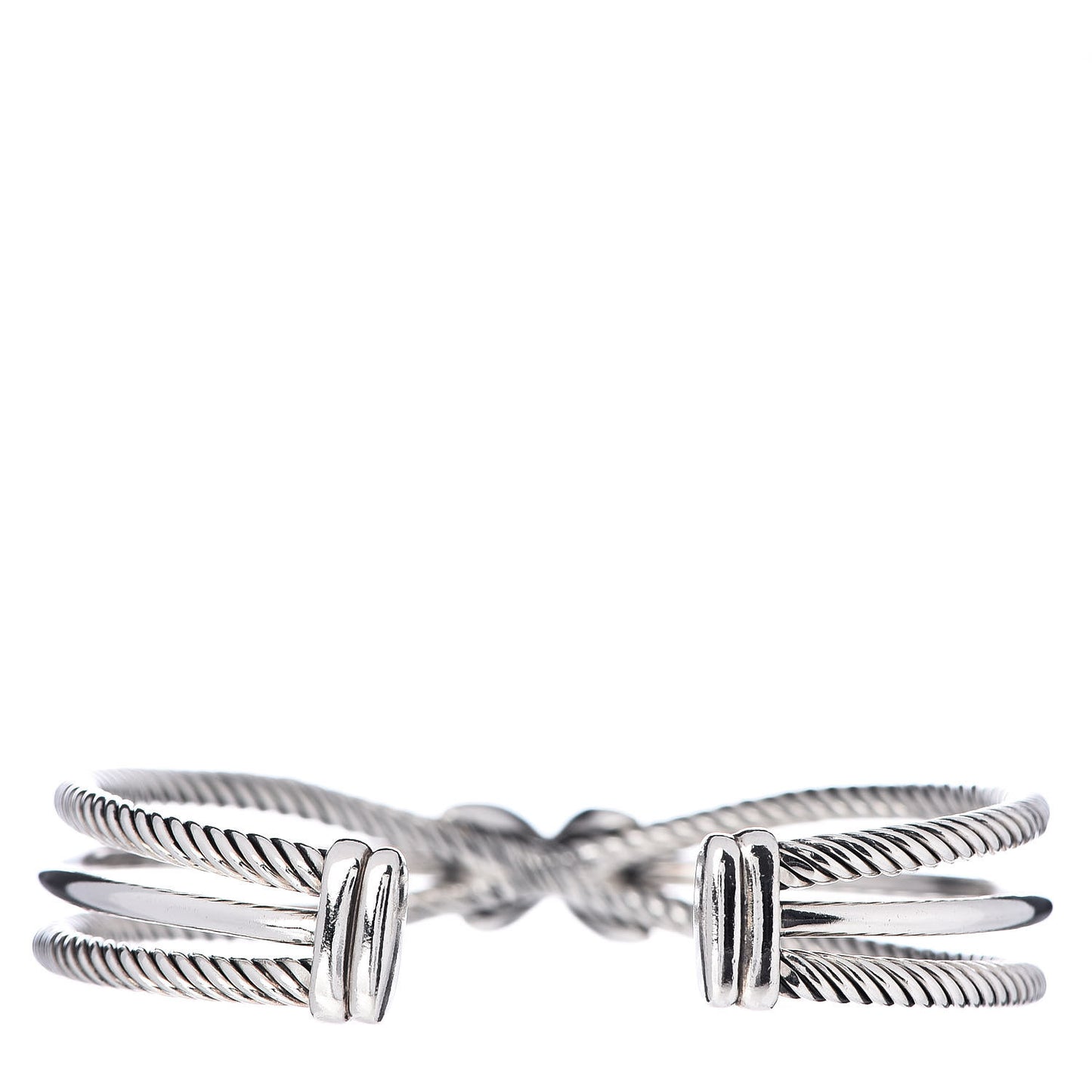 Sterling Silver Diamond 7mm Crossover X Bracelet