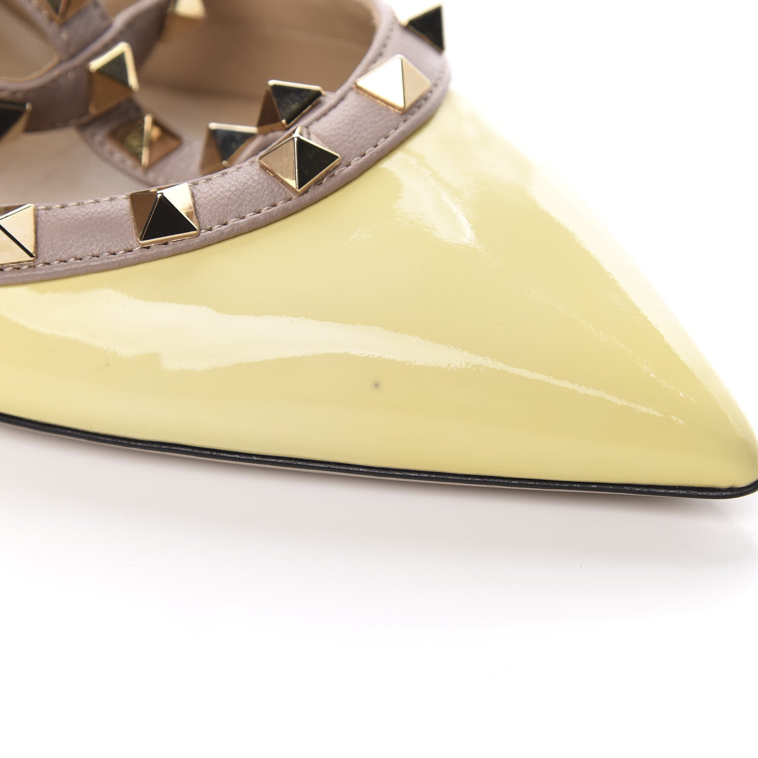 Valentino Garavani Patent Rockstud Ankle Strap 100mm Pumps 40 Water Yellow Poudre 11 of 15