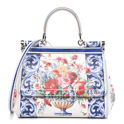 Dolce & Gabbana Dauphine Majolica Print Small Miss Sicily Satchel Multi 1 of 9