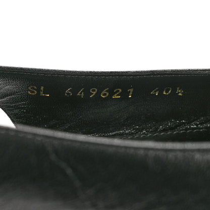 Saint Laurent Patent Smooth Lambskin Anais Slingback Flats 40.5 Navy Black 8 of 9