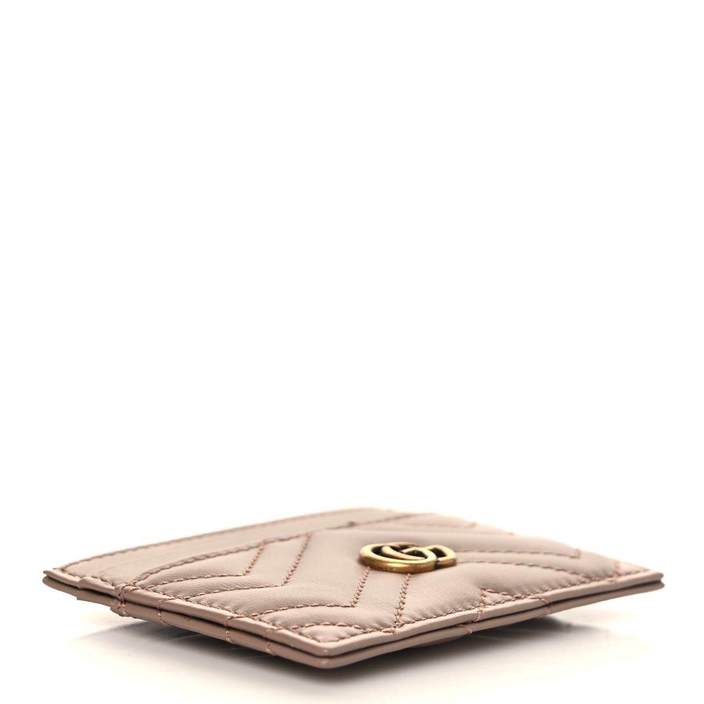 Calfskin Matelasse GG Marmont Card Holder Porcelain Rose