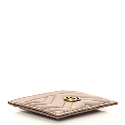 Gucci Calfskin Matelasse GG Marmont Card Holder Porcelain Rose 3 of 6