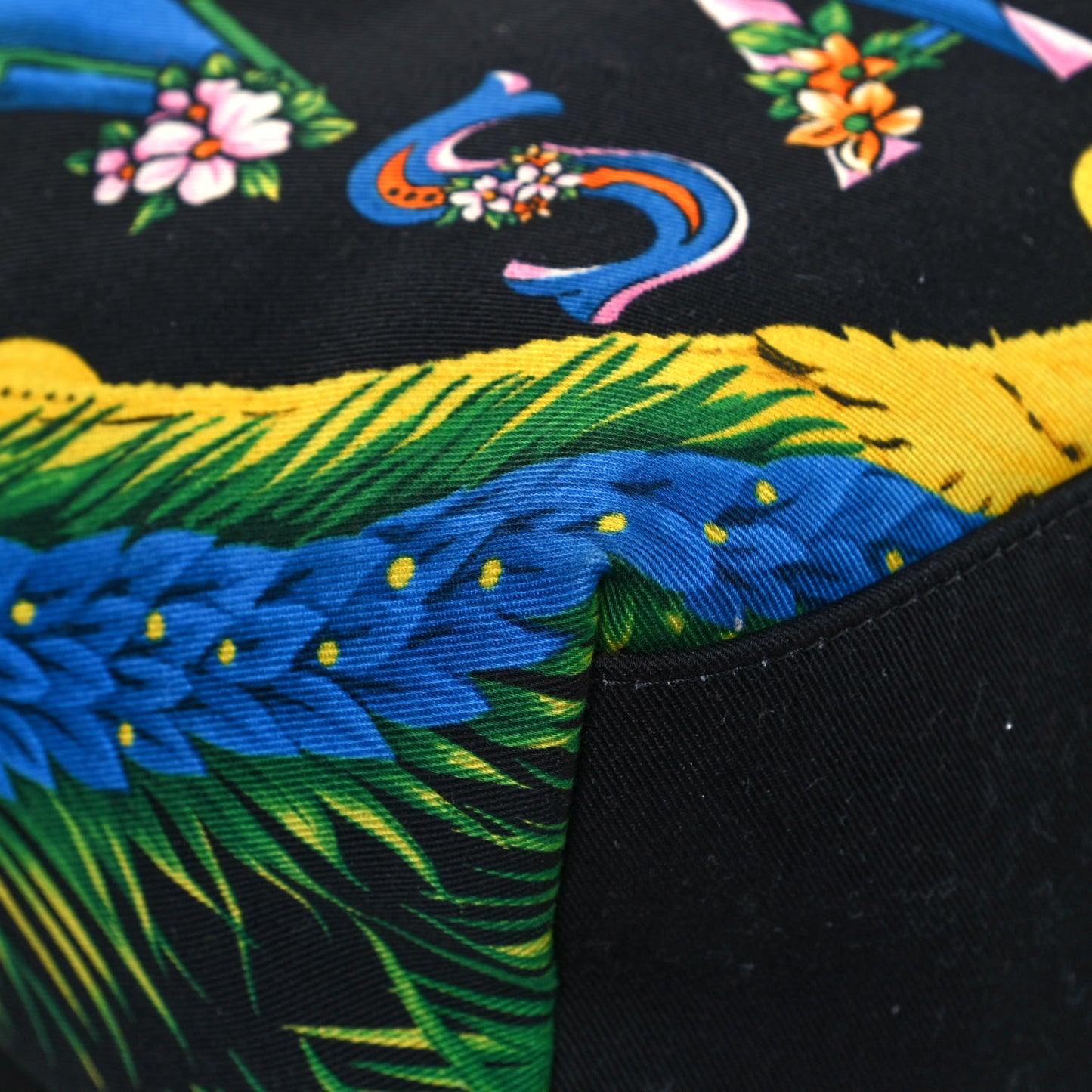 Nylon Print Backpack Black Multicolor