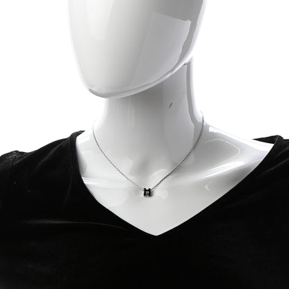 Hermes Lacquered Palladium Mini Pop H Pendant Necklace Black 2 of 6