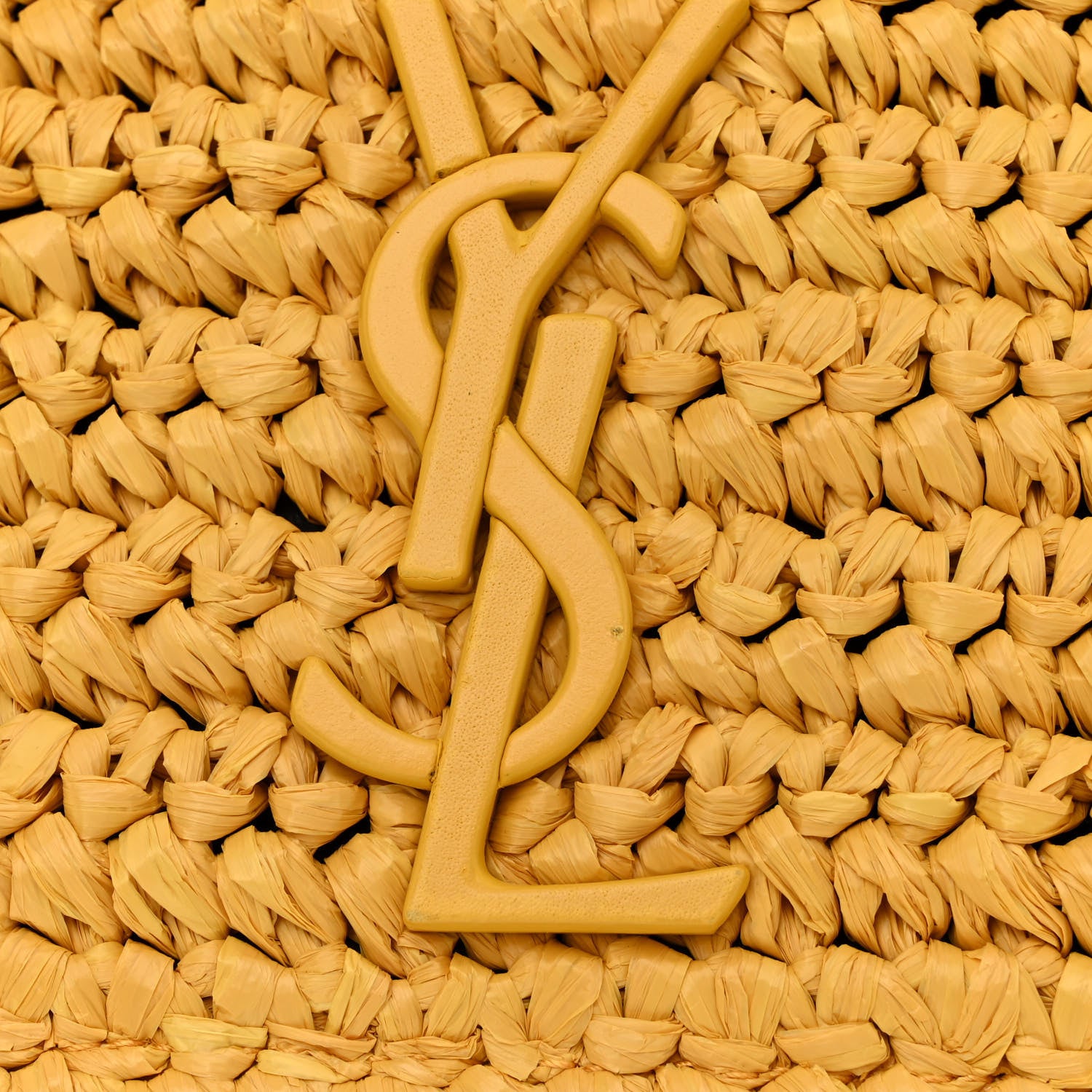 Saint Laurent Raffia Calfskin Monogram Medium Niki Chain Satchel Wheat 11 of 12