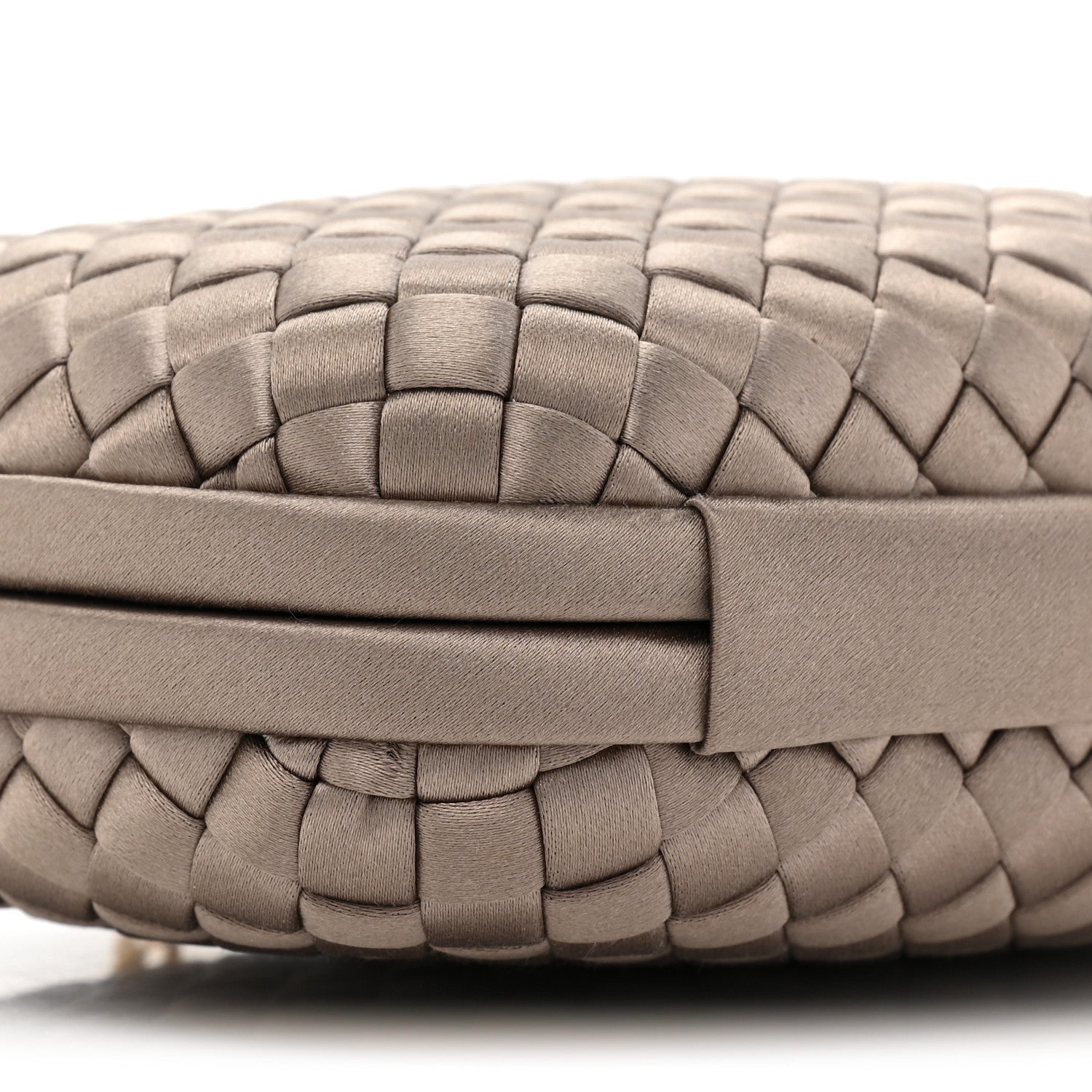 Bottega Veneta Satin Ayers Intrecciato Chain Knot Clutch 8 of 8