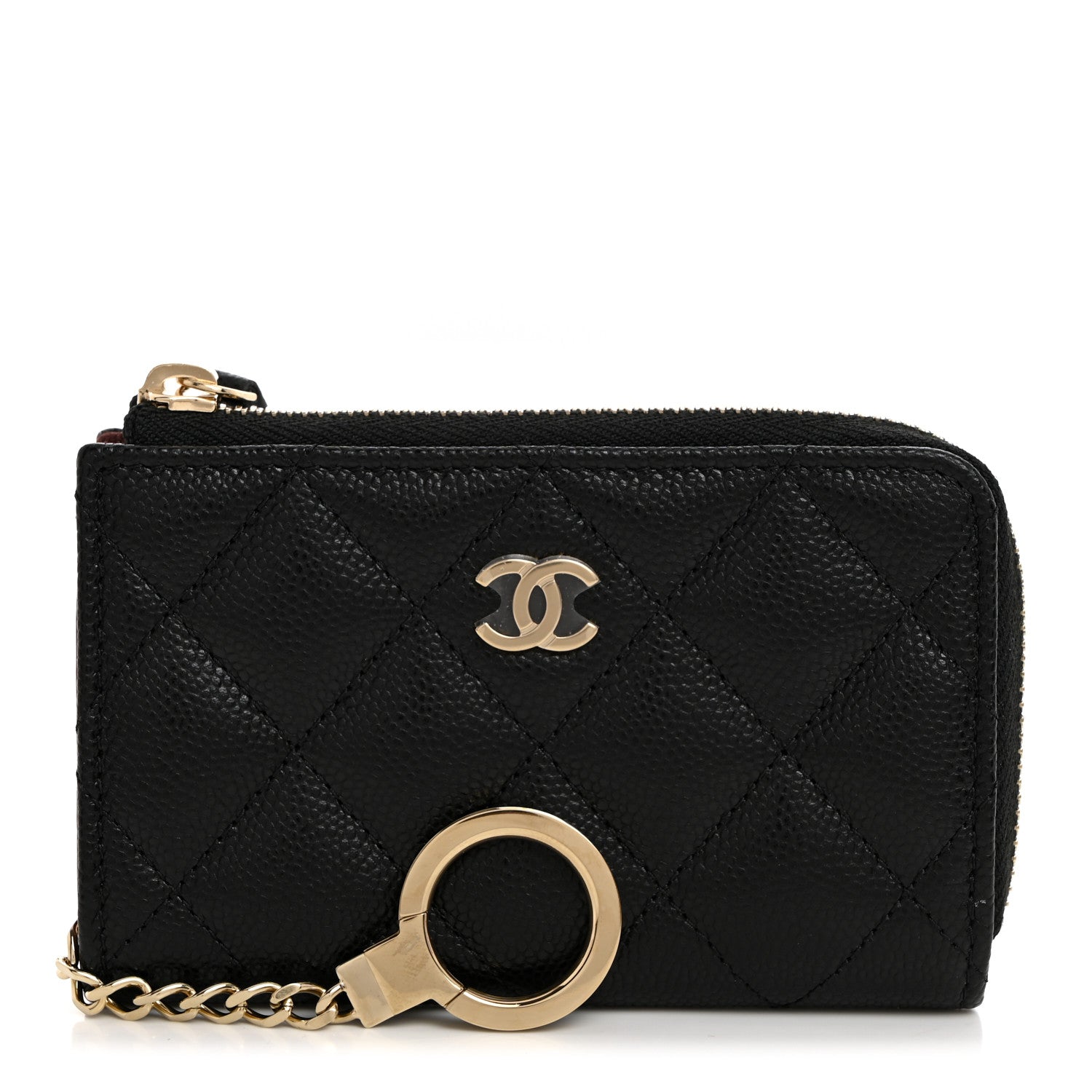 Chanel Caviar Quilted Zipped Key Holder Case Black 1 of 8